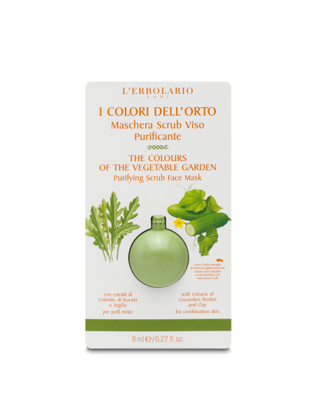 Farben des Gemüsegartens Reinigende Peeling-Maske für das